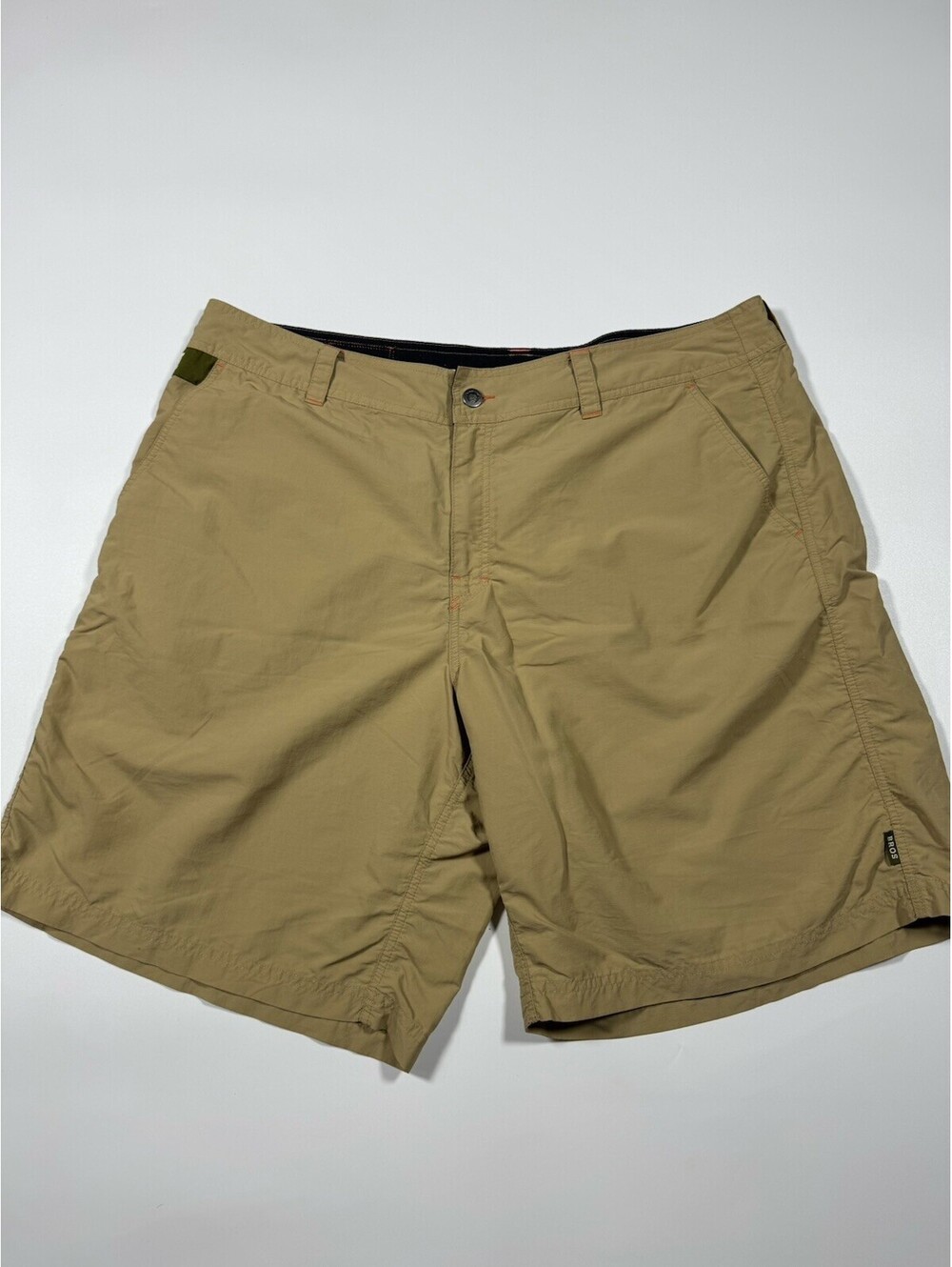 Howler Bros Khaki Hybrid Utility Shorts Mens 40 Nylon Zip Pockets Outdoor